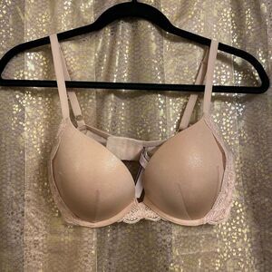 Victorias Secret Dream Angels Light Pink Gold Metallic Push Up Bra 34D